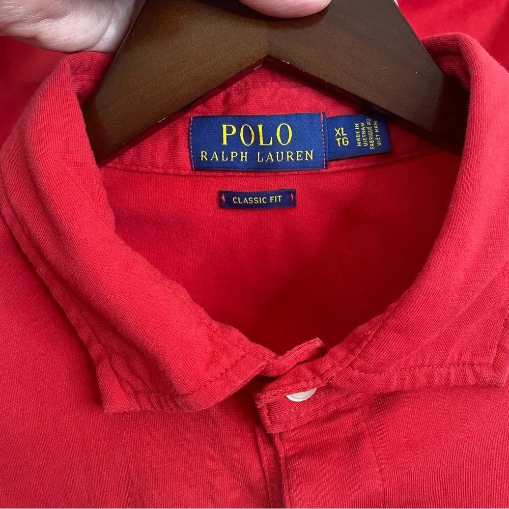 Polo Ralph Lauren Men’s Classic Fit Short Sleeve Pocket Cotton Polo Shirt Red XL